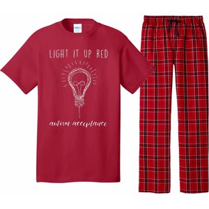 Autism Acceptance Light It Up Red Redinstead Pajama Set