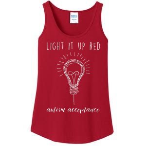 Autism Acceptance Light It Up Red Redinstead Ladies Essential Tank