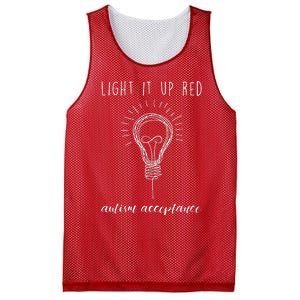 Autism Acceptance Light It Up Red Redinstead Mesh Reversible Basketball Jersey Tank