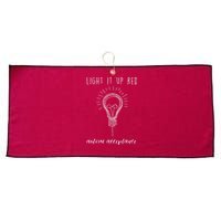 Autism Acceptance Light It Up Red Redinstead Large Microfiber Waffle Golf Towel