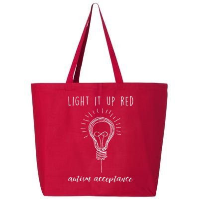 Autism Acceptance Light It Up Red Redinstead 25L Jumbo Tote