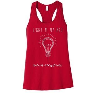 Autism Acceptance Light It Up Red Redinstead Women's Racerback Tank