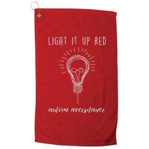 Autism Acceptance Light It Up Red Redinstead Platinum Collection Golf Towel