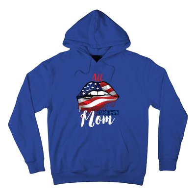 All American Mom 4th Of July Pride Patriot Flag Mother Gift Hoodie