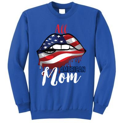 All American Mom 4th Of July Pride Patriot Flag Mother Gift Sweatshirt