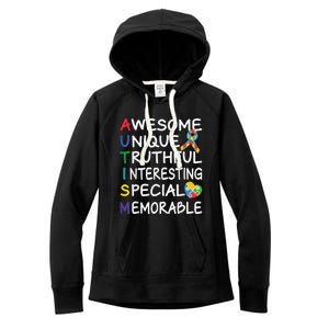 Autism Awareness Month Apparel Awesome Autism Awareness Women's Fleece Hoodie