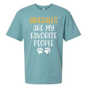 Airedales Are My Favorite People Dog Lover Airedale Terrier Great Gift Sueded Cloud Jersey T-Shirt