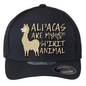 Alpacas Are My Spirit Animals Funny Llama Flexfit Unipanel Trucker Cap