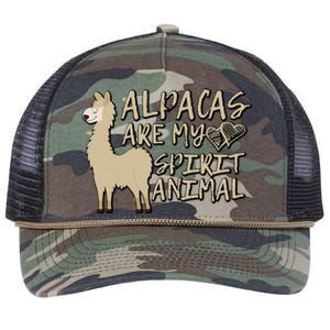 Alpacas Are My Spirit Animals Funny Llama Retro Rope Trucker Hat Cap