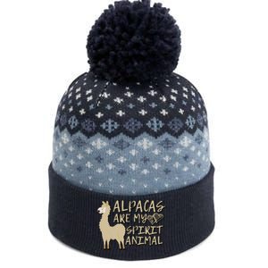 Alpacas Are My Spirit Animals Funny Llama The Baniff Cuffed Pom Beanie