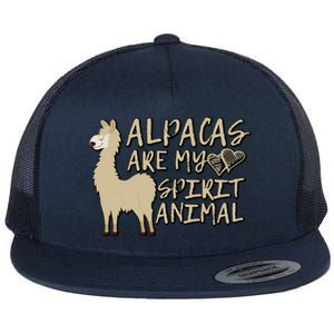 Alpacas Are My Spirit Animals Funny Llama Flat Bill Trucker Hat