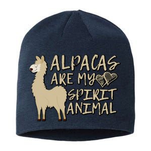 Alpacas Are My Spirit Animals Funny Llama Sustainable Beanie