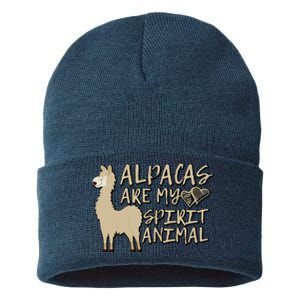 Alpacas Are My Spirit Animals Funny Llama Sustainable Knit Beanie