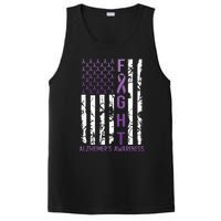 AlzheimerS Awareness Month Day Usa Flag Ribbon Purple PosiCharge Competitor Tank