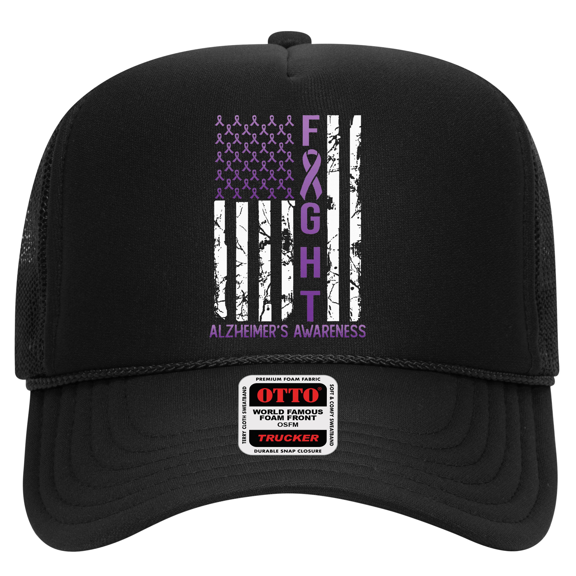 AlzheimerS Awareness Month Day Usa Flag Ribbon Purple Hat