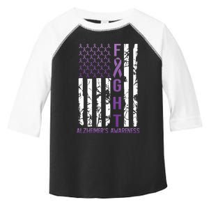 AlzheimerS Awareness Month Day Usa Flag Ribbon Purple Toddler Fine Jersey T-Shirt