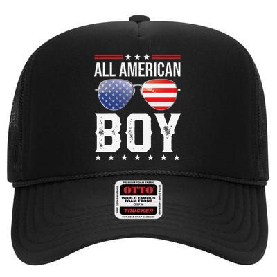 All American Matching Family Fourth 4th of July American High Crown Mesh Back Trucker Hat