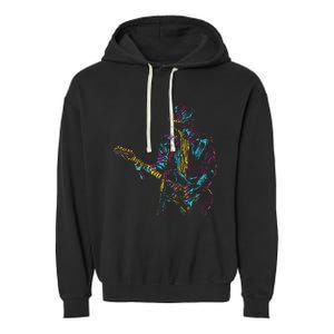 Abstract Art Musician Music Band Bass Player Garment-Dyed Fleece Hoodie