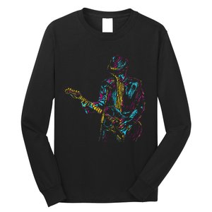 Abstract Art Musician Music Band Bass Player Long Sleeve Shirt