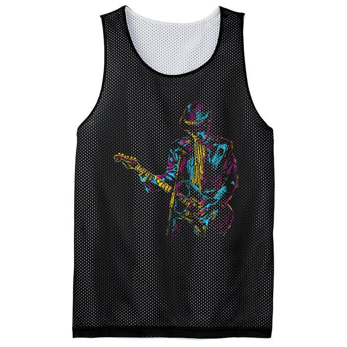 Abstract Art Musician Music Band Bass Player Mesh Reversible Basketball Jersey Tank