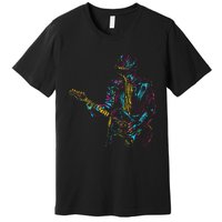 Abstract Art Musician Music Band Bass Player Premium T-Shirt