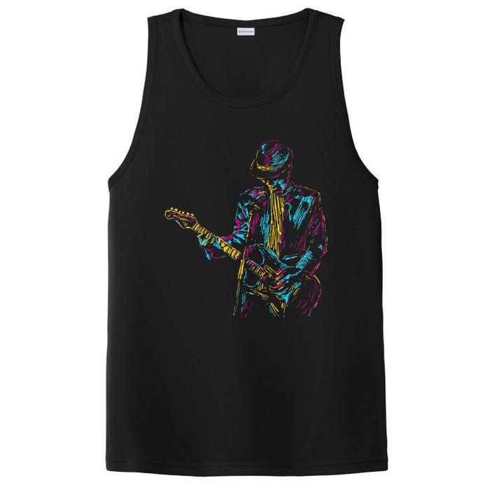 Abstract Art Musician Music Band Bass Player PosiCharge Competitor Tank