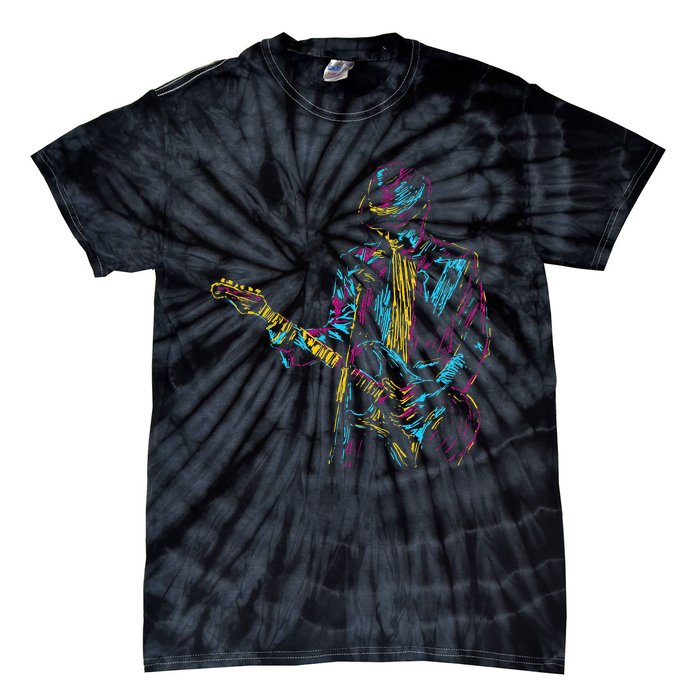 Abstract Art Musician Music Band Bass Player Tie-Dye T-Shirt