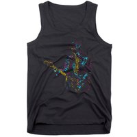 Abstract Art Musician Music Band Bass Player Tank Top