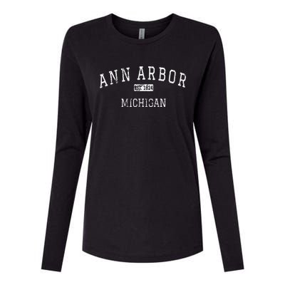 Ann Arbor Michigan MI Vintage Womens Cotton Relaxed Long Sleeve T-Shirt