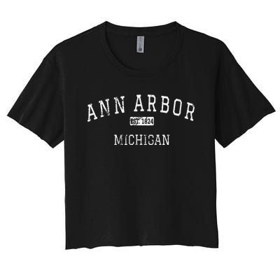 Ann Arbor Michigan MI Vintage Women's Crop Top Tee