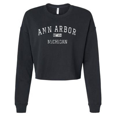 Ann Arbor Michigan MI Vintage Cropped Pullover Crew