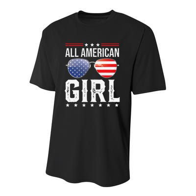 All American Matching Family Fourth 4th of July Youth Performance Sprint T-Shirt