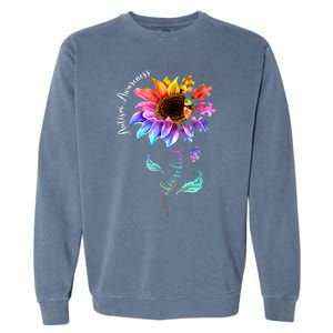 Autism Awareness Mom Choose Kind Autism Funny Gift Garment-Dyed Sweatshirt