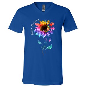 Autism Awareness Mom Choose Kind Autism Funny Gift V-Neck T-Shirt