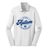 Autism Awareness Month In April We Wear Blue Silk Touch Performance Long Sleeve Polo