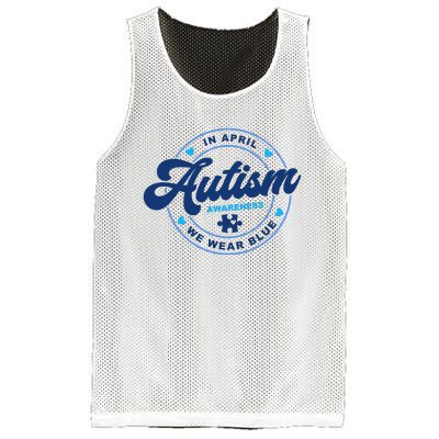 Autism Awareness Month In April We Wear Blue Mesh Reversible Basketball Jersey Tank