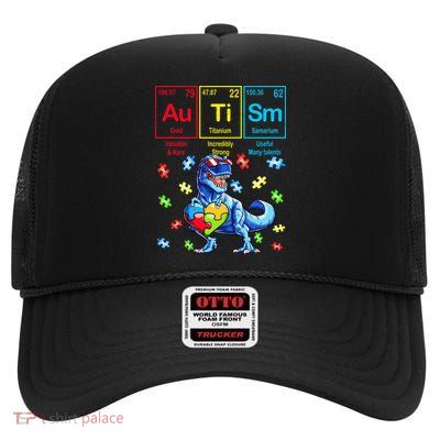 Autism Awareness Mom Elets Periodic Table High Crown Mesh Back Trucker Hat