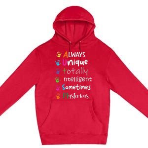 Autism Awareness Mom Autism Always Unique Intelligent Premium Pullover Hoodie