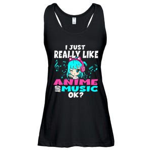 Anime And Music Kawaii Chibi Graphic Ladies Essential Flowy Tank