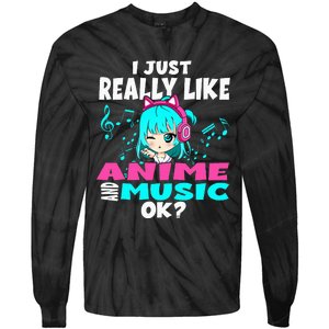 Anime And Music Kawaii Chibi Graphic Tie-Dye Long Sleeve Shirt