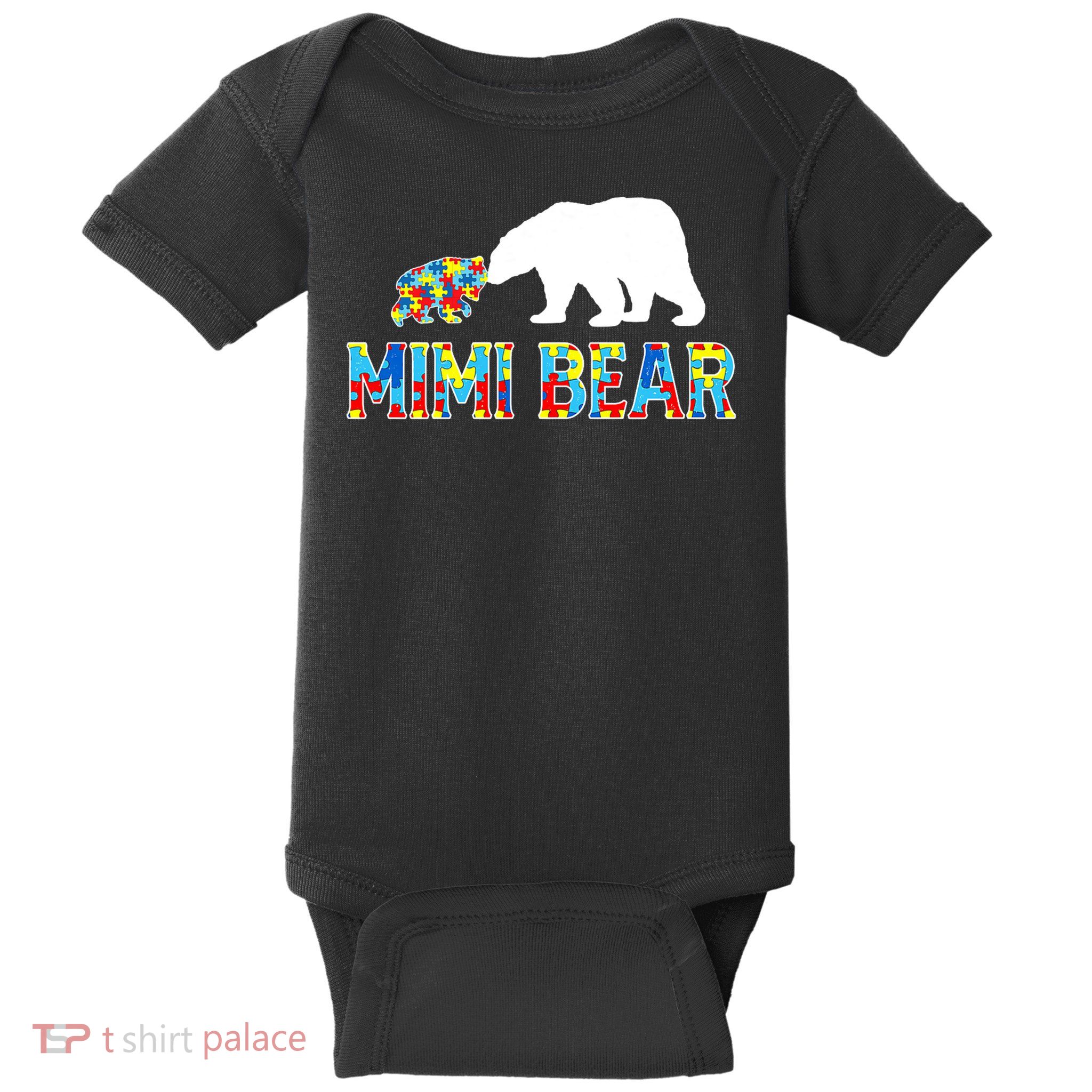 Autism Awareness Mimi Bear Puzzle Support Autistic Adults Baby Bodysuit