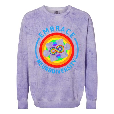 Autism Awareness Month Embrace Neurodiversity Tee Gift Colorblast Crewneck Sweatshirt