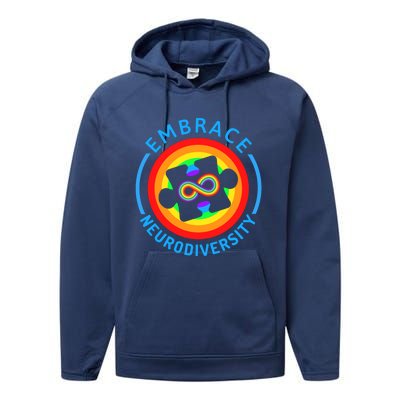 Autism Awareness Month Embrace Neurodiversity Tee Gift Performance Fleece Hoodie