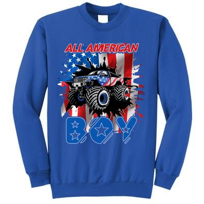 All American Monster Truck Patriotic Usa Flag July 4th Cute Gift Sweatshirt
