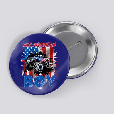 All American Monster Truck Patriotic Usa Flag July 4th Cute Gift Button