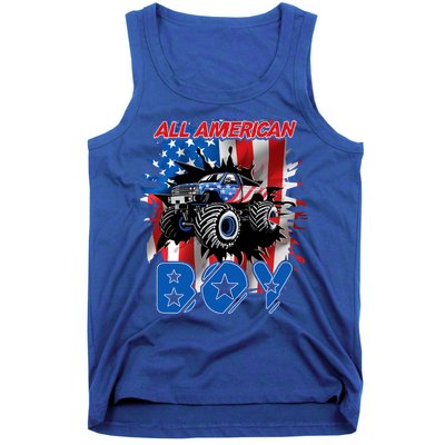 All American Monster Truck Patriotic Usa Flag July 4th Cute Gift Tank Top