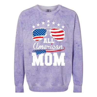 All American Mom 4th of July Matching Family Colorblast Crewneck Sweatshirt