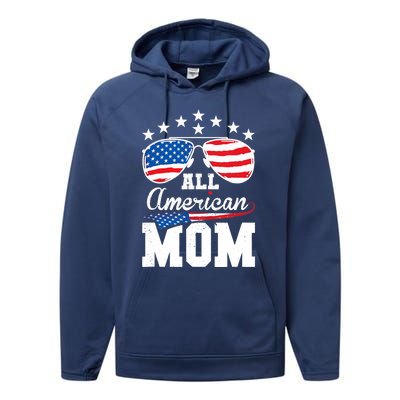 All American Mom 4th of July Matching Family Performance Fleece Hoodie