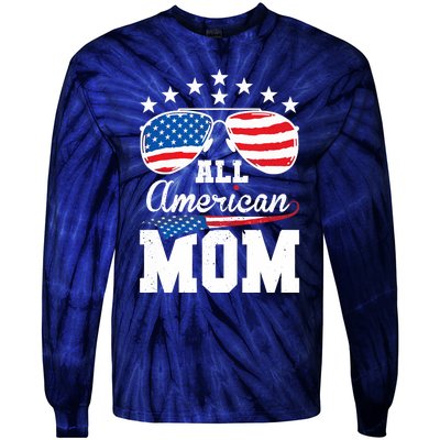 All American Mom 4th of July Matching Family Tie-Dye Long Sleeve Shirt