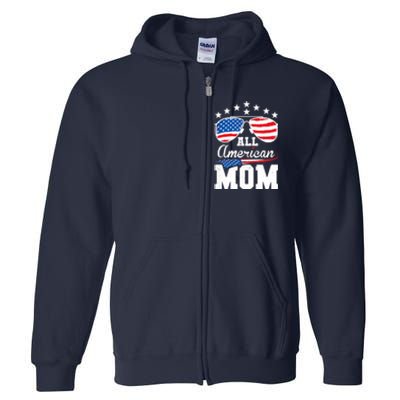 All American Mom 4th of July Matching Family Full Zip Hoodie